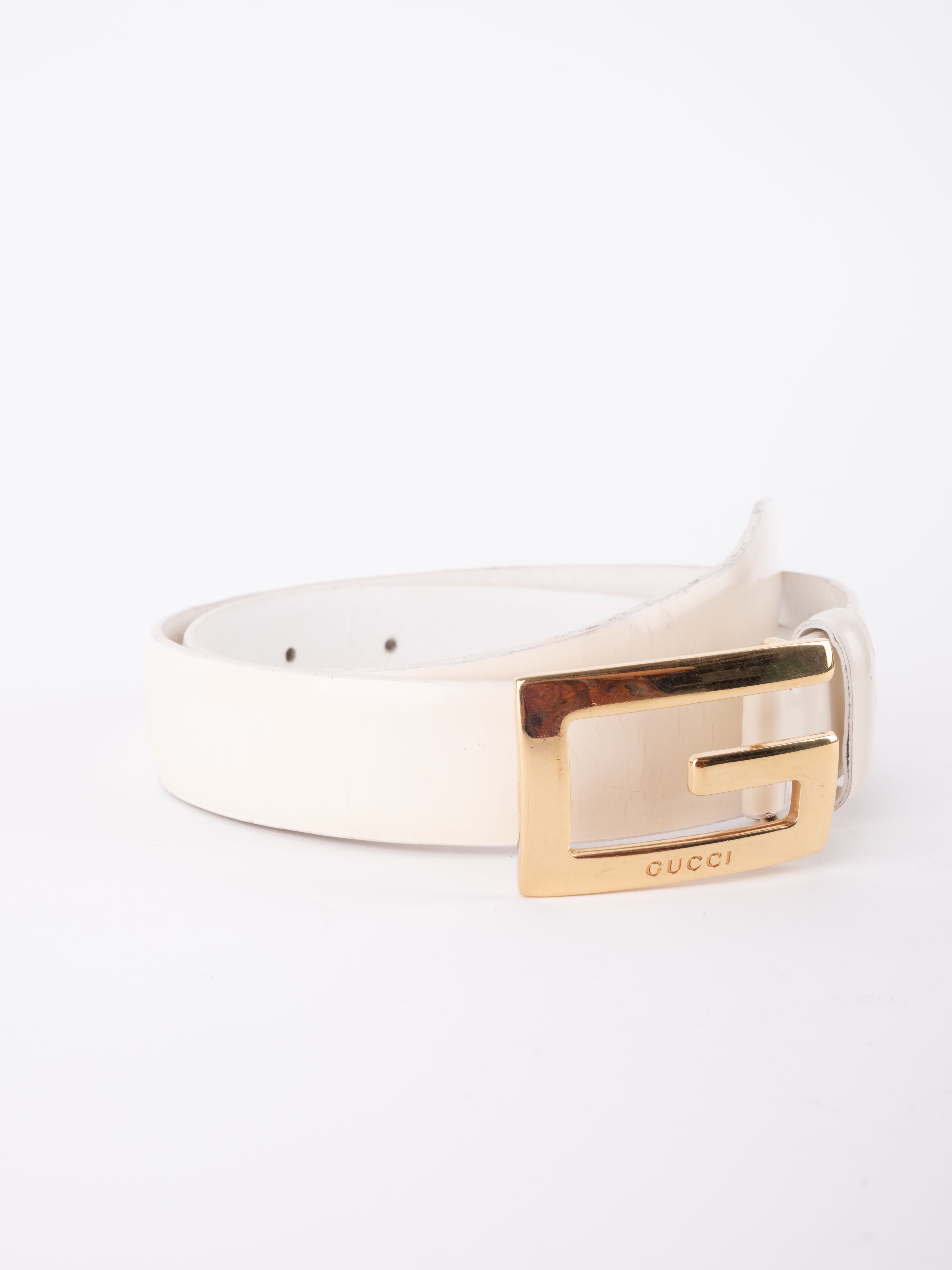 Gucci White Belt 75 cm