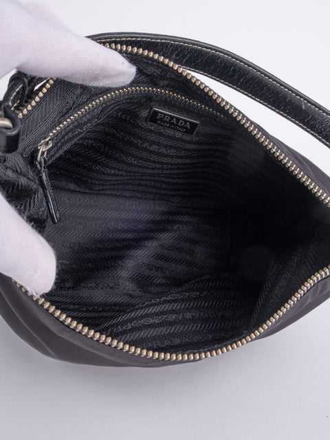 PRADA Vintage Black Nylon Hobo Bag