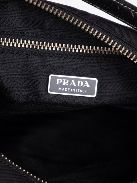 PRADA Vintage Black Nylon Hobo Bag