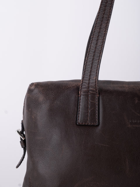 BURBERRY Vintage Dark Brown Shoulder Bag