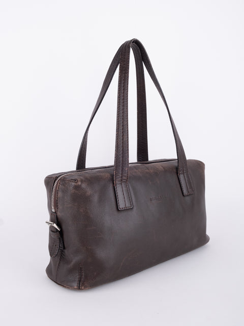 BURBERRY Vintage Dark Brown Shoulder Bag