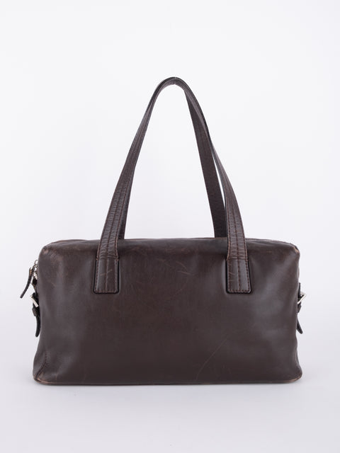 BURBERRY Vintage Dark Brown Shoulder Bag
