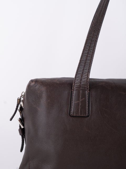 BURBERRY Vintage Dark Brown Shoulder Bag