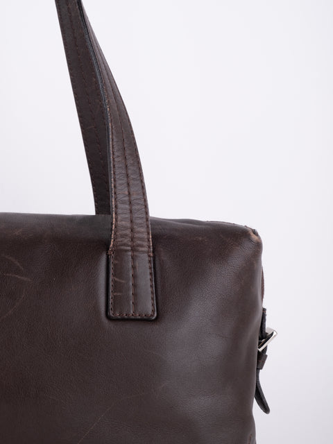 BURBERRY Vintage Dark Brown Shoulder Bag