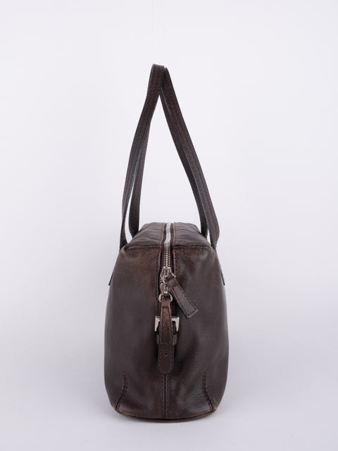 BURBERRY Vintage Dark Brown Shoulder Bag
