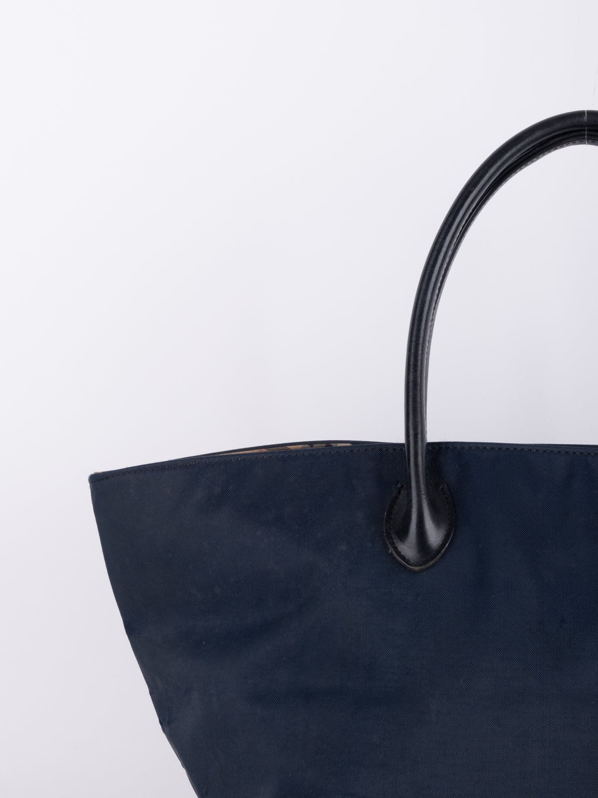 Burberry Navy Nylon Tote Bag