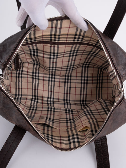 BURBERRY Vintage Dark Brown Shoulder Bag