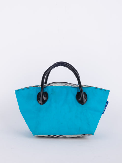 Burberry Blue Nylon Mini Tote Bag