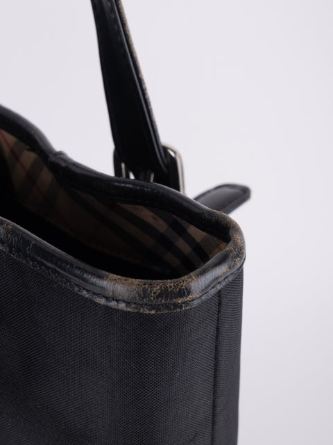 BURBERRY Vintage Black Tall Tote Bag