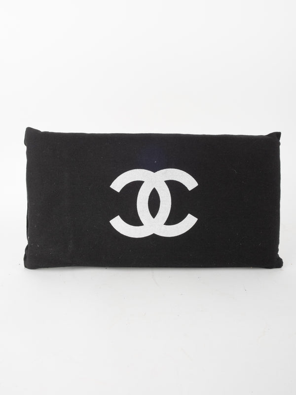 Chanel Beauty Cosmetic Pouch Fabric Logo Case
