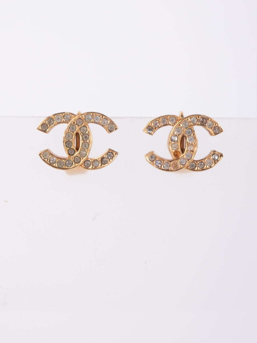 CHANEL Vintage CC Crystal Earrings – Karl Lagerfeld Era