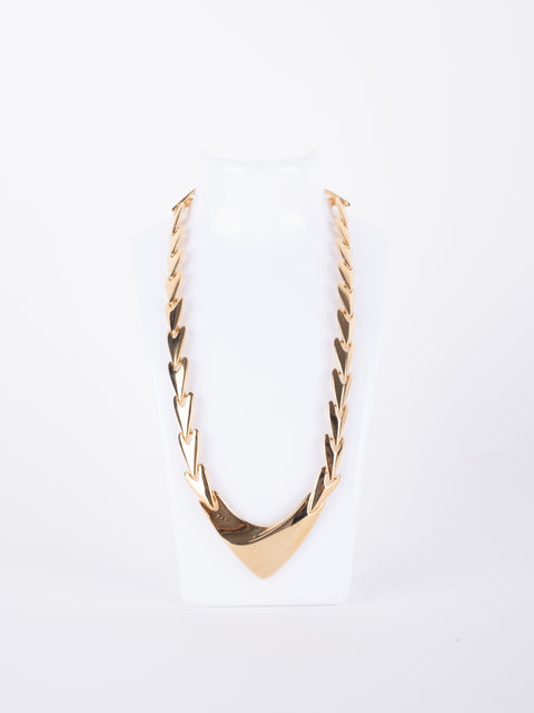 Vintage Gold-Tone V-Shaped Necklace