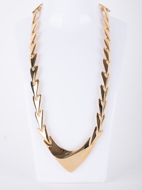Vintage Gold-Tone V-Shaped Necklace