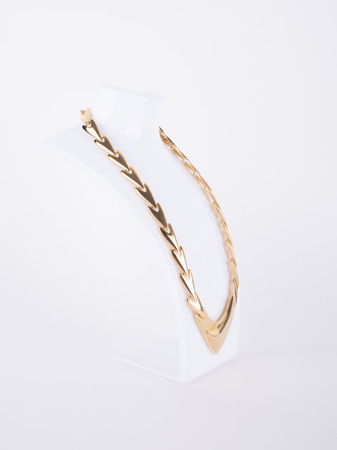 Vintage Gold-Tone V-Shaped Necklace