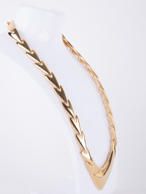 Vintage Gold-Tone V-Shaped Necklace
