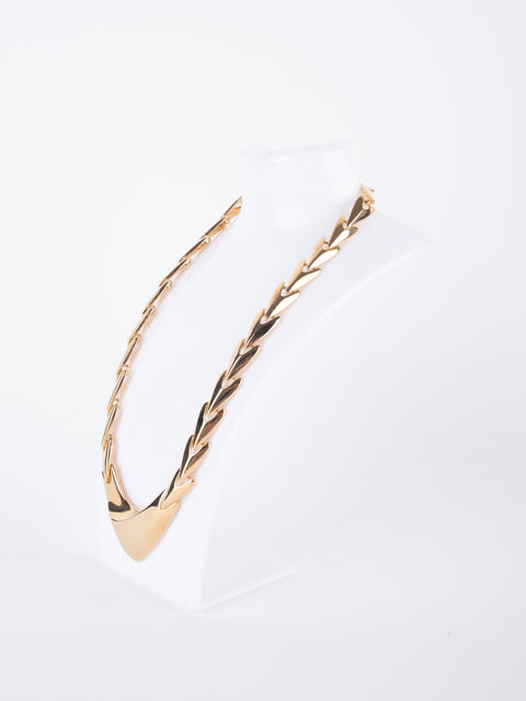 Vintage Gold-Tone V-Shaped Necklace