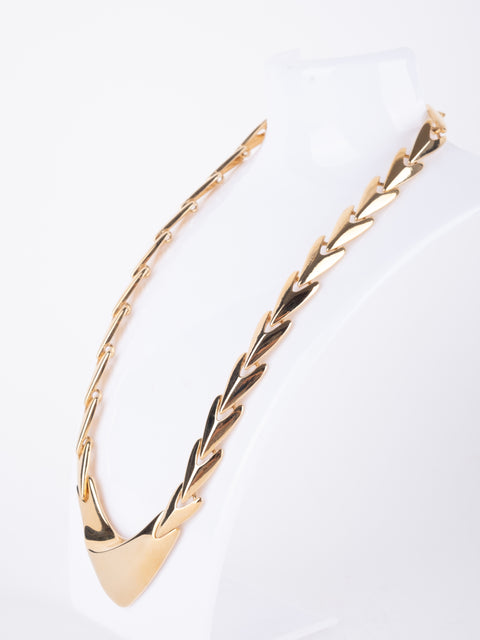 Vintage Gold-Tone V-Shaped Necklace
