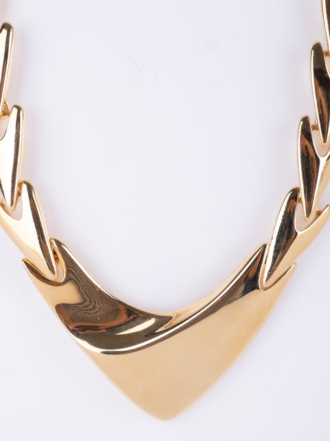 Vintage Gold-Tone V-Shaped Necklace
