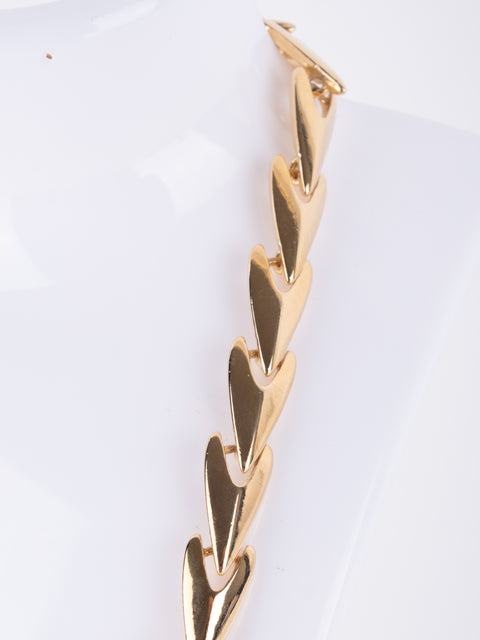 Vintage Gold-Tone V-Shaped Necklace