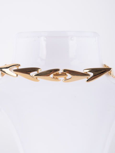 Vintage Gold-Tone V-Shaped Necklace