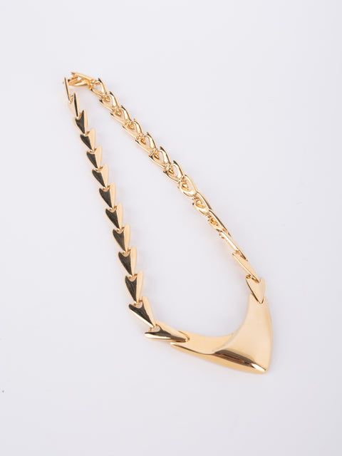 Vintage Gold-Tone V-Shaped Necklace