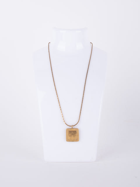 GIVENCHY Vintage Square Pendant Necklace