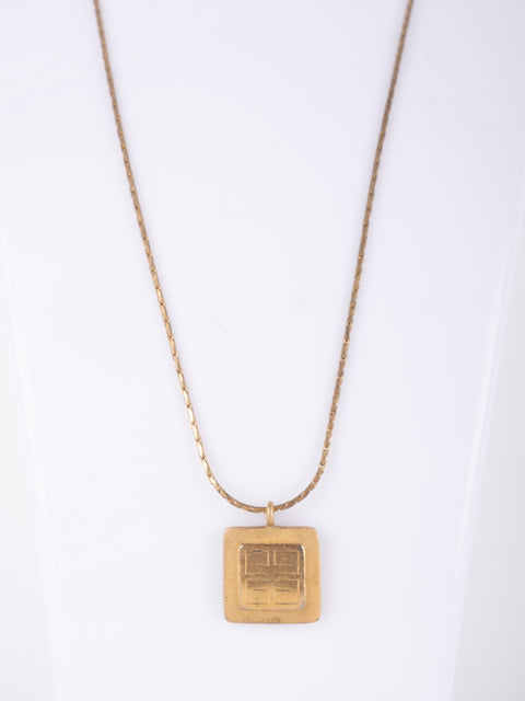 GIVENCHY Vintage Square Pendant Necklace