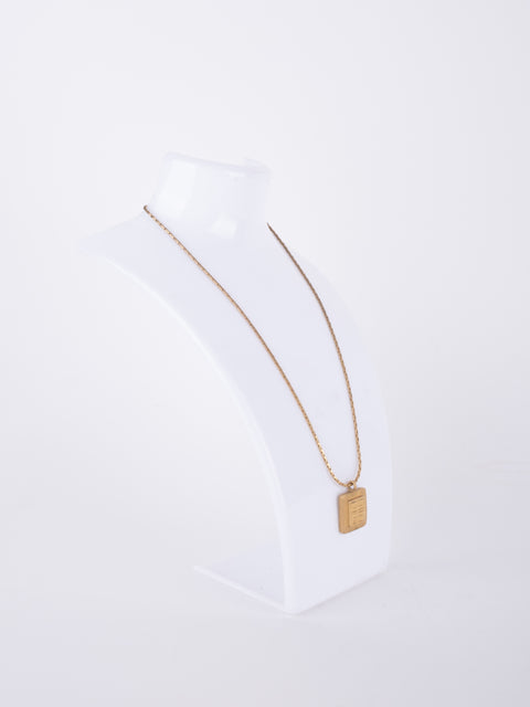 GIVENCHY Vintage Square Pendant Necklace
