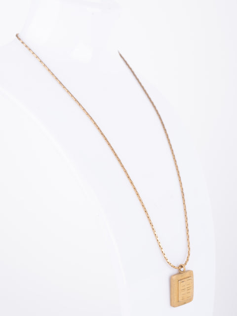 GIVENCHY Vintage Square Pendant Necklace