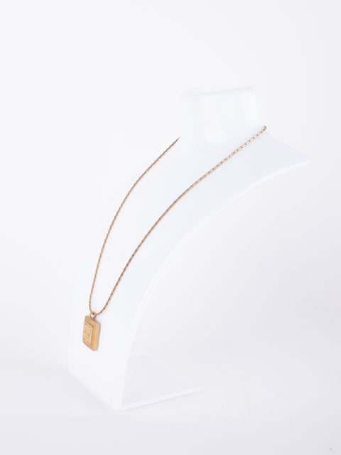 GIVENCHY Vintage Square Pendant Necklace