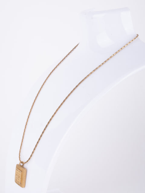 GIVENCHY Vintage Square Pendant Necklace