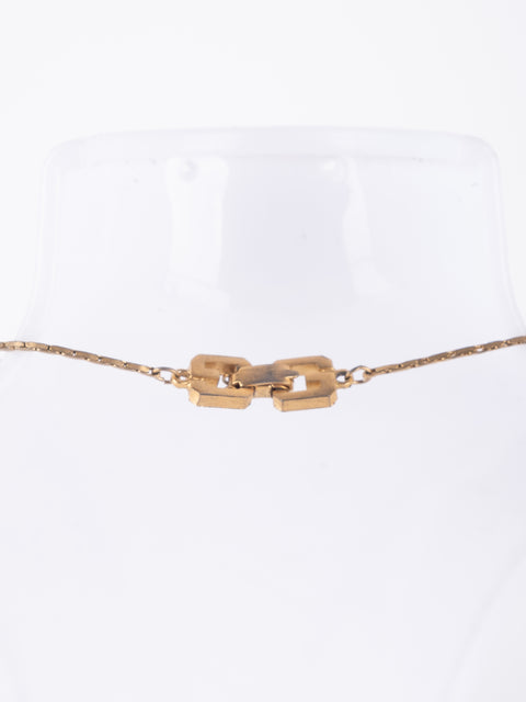 GIVENCHY Vintage Square Pendant Necklace