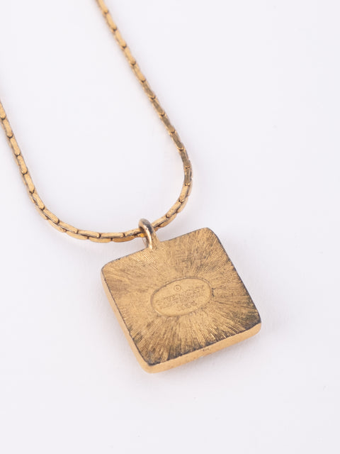 GIVENCHY Vintage Square Pendant Necklace