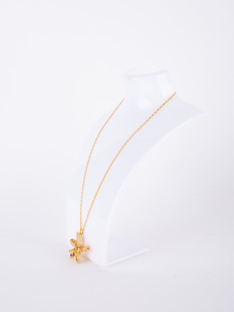 Vintage Gold-Tone Floral Pendant Necklace
