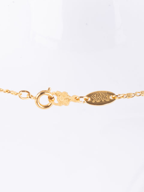 Vintage Gold-Tone Floral Pendant Necklace