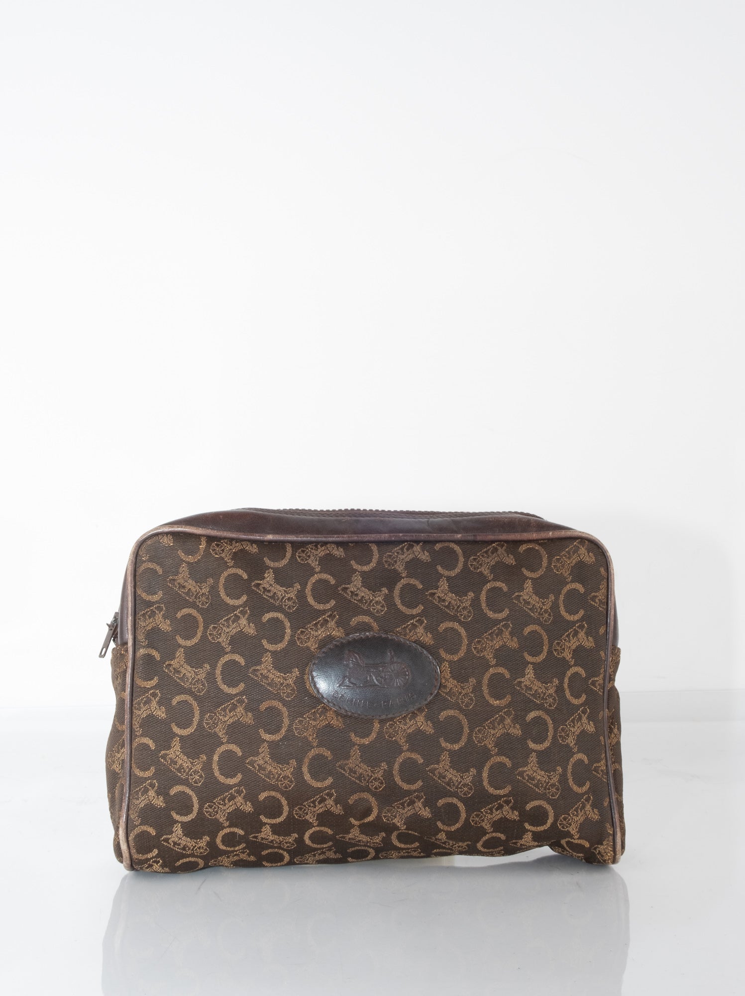 Celine Vintage Brown Macadam Pouch