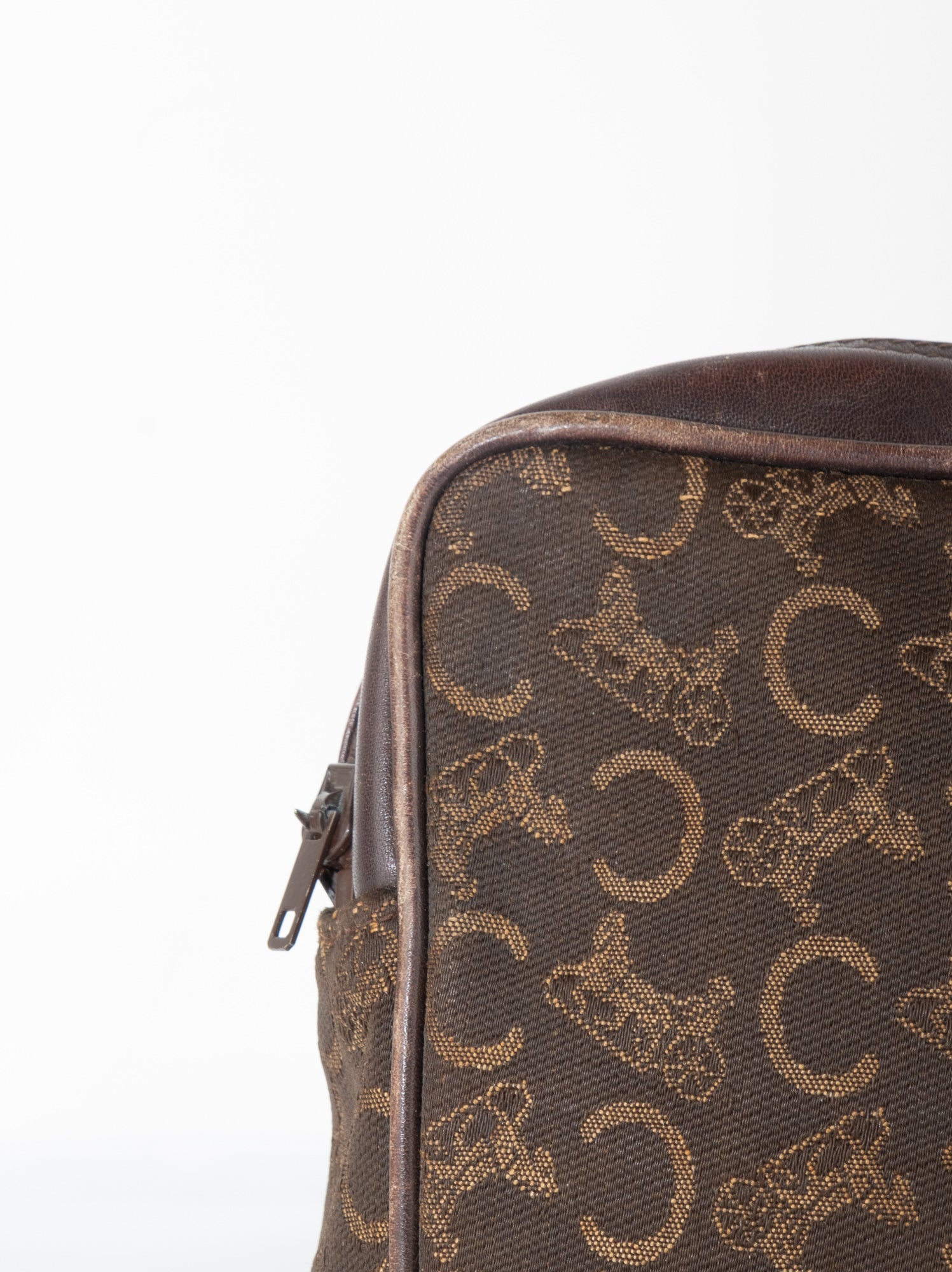 Celine Vintage Brown Macadam Pouch