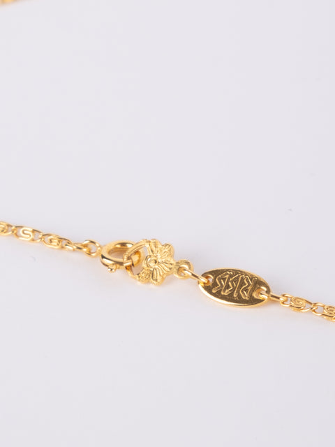 Vintage Gold-Tone Floral Pendant Necklace