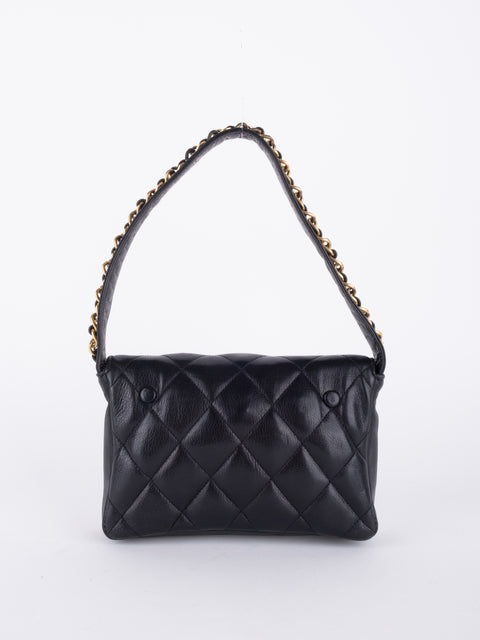CHANEL Vintage 90s Black Matelassé Shoulder Bag נדיר במיוחד