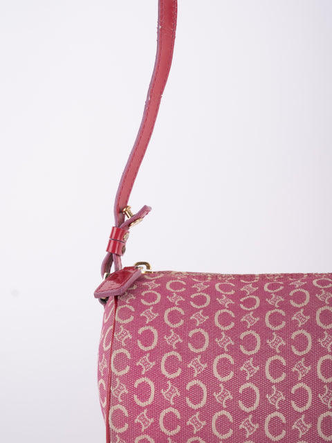 CELINE Vintage Pink Monogram Crossbody Bag