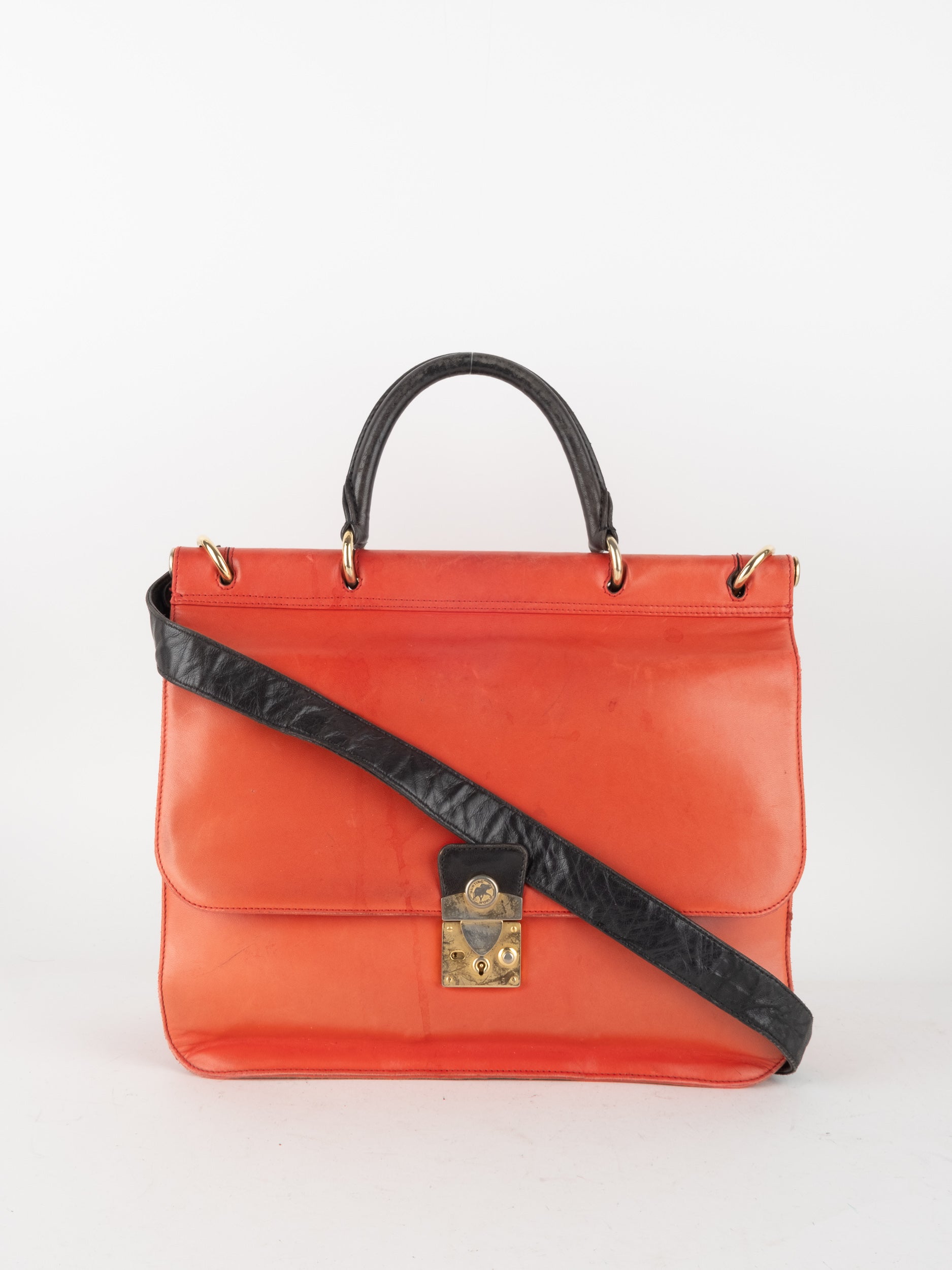 HUNTING WORLD Vintage Leather Top Handle Bag