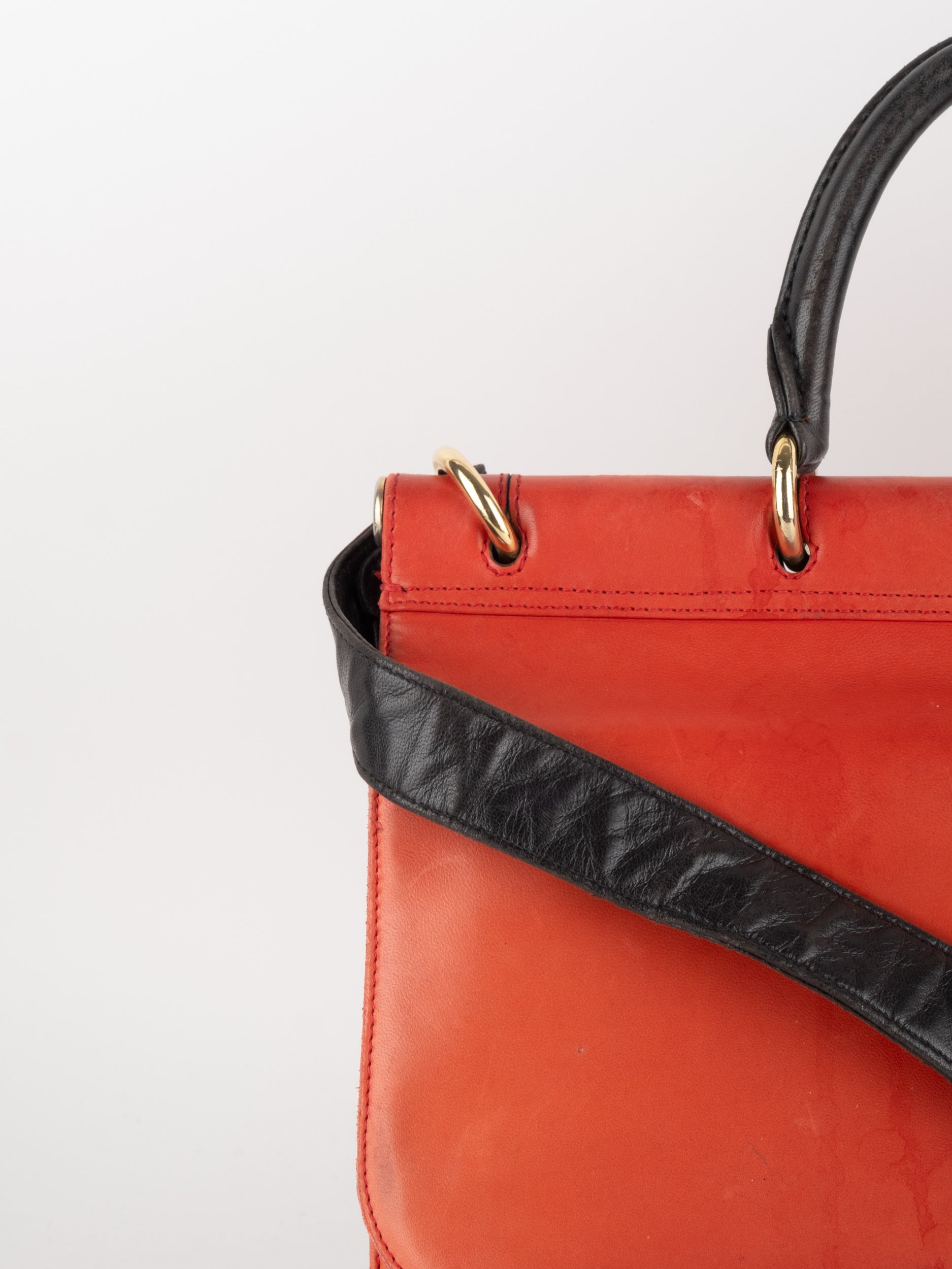 HUNTING WORLD Vintage Leather Top Handle Bag