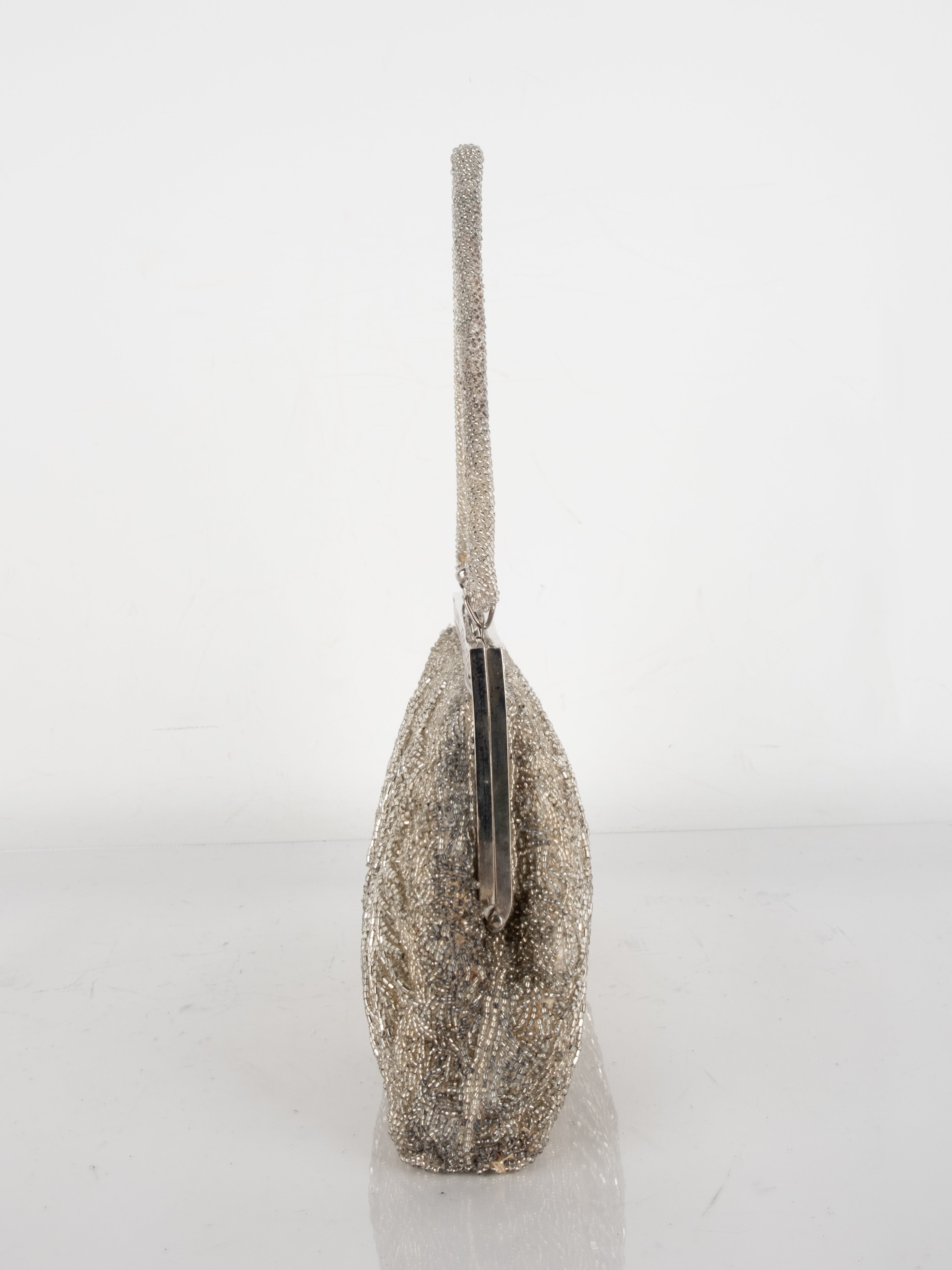 Vintage Silver Beaded Evening Bag