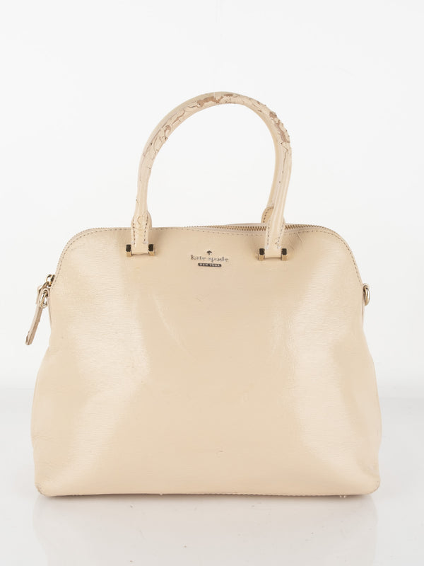 Kate Spade Ivory Patent Leather Satchel