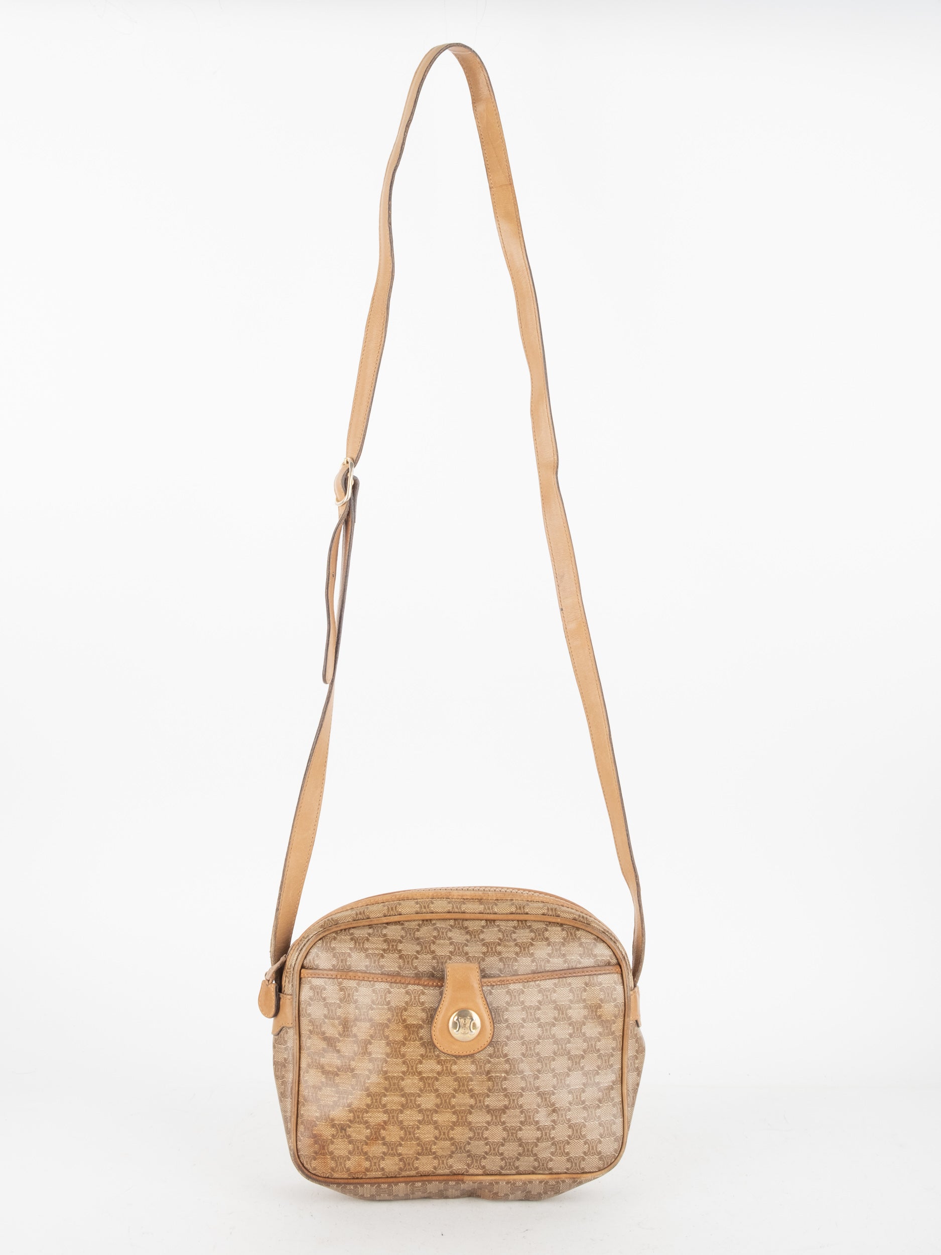 CELINE Vintage Macadam Canvas Crossbody Bag