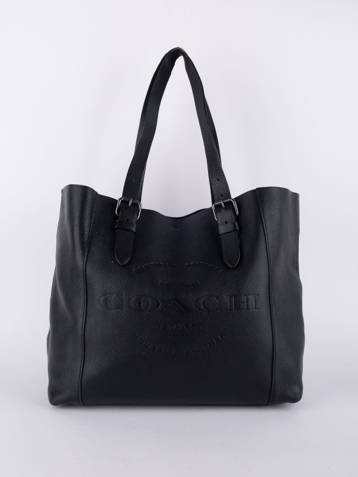 Coach Black Leather Tote Bag