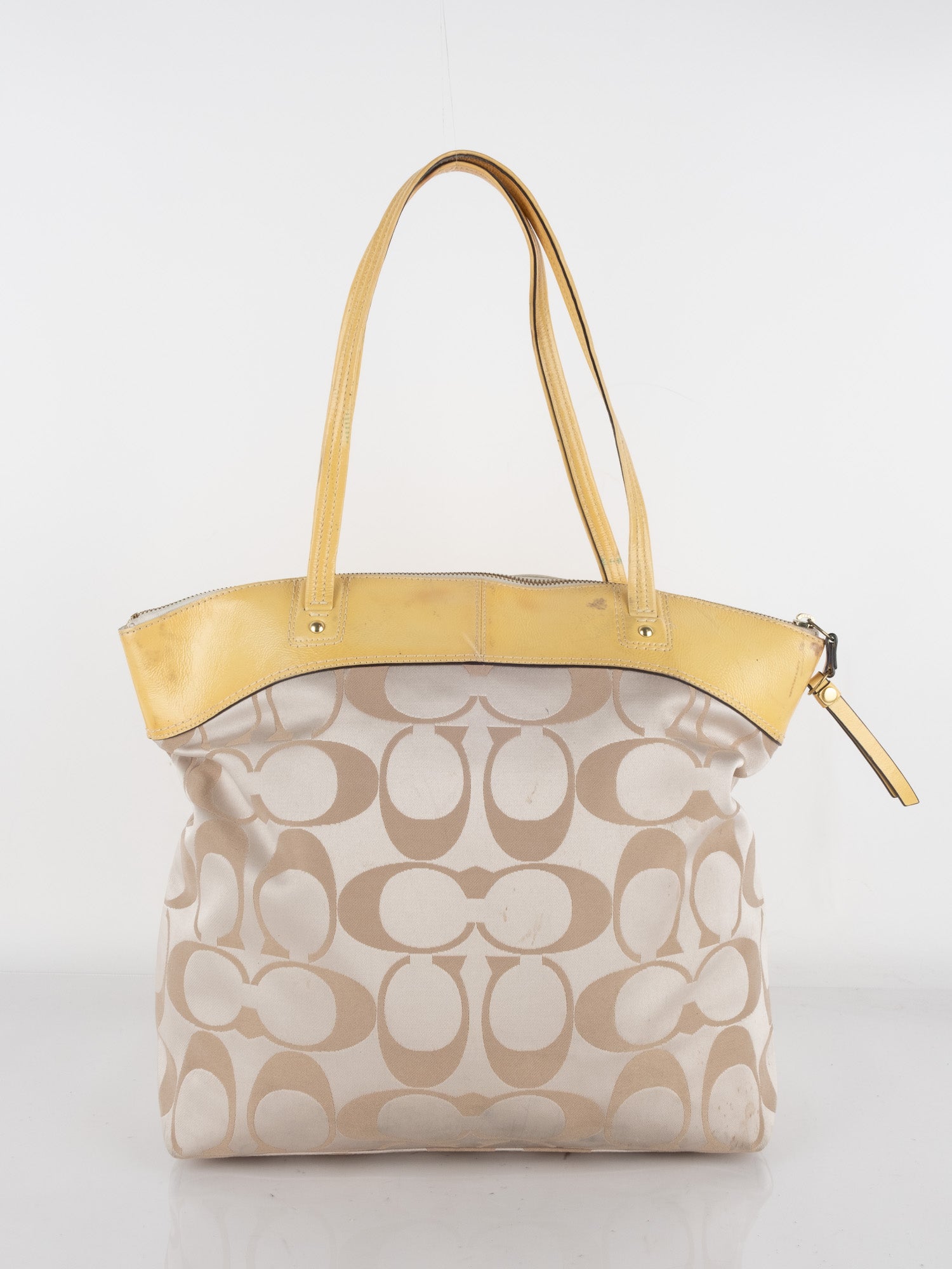 Coach Vintage Beige & Yellow Shoulder Bag