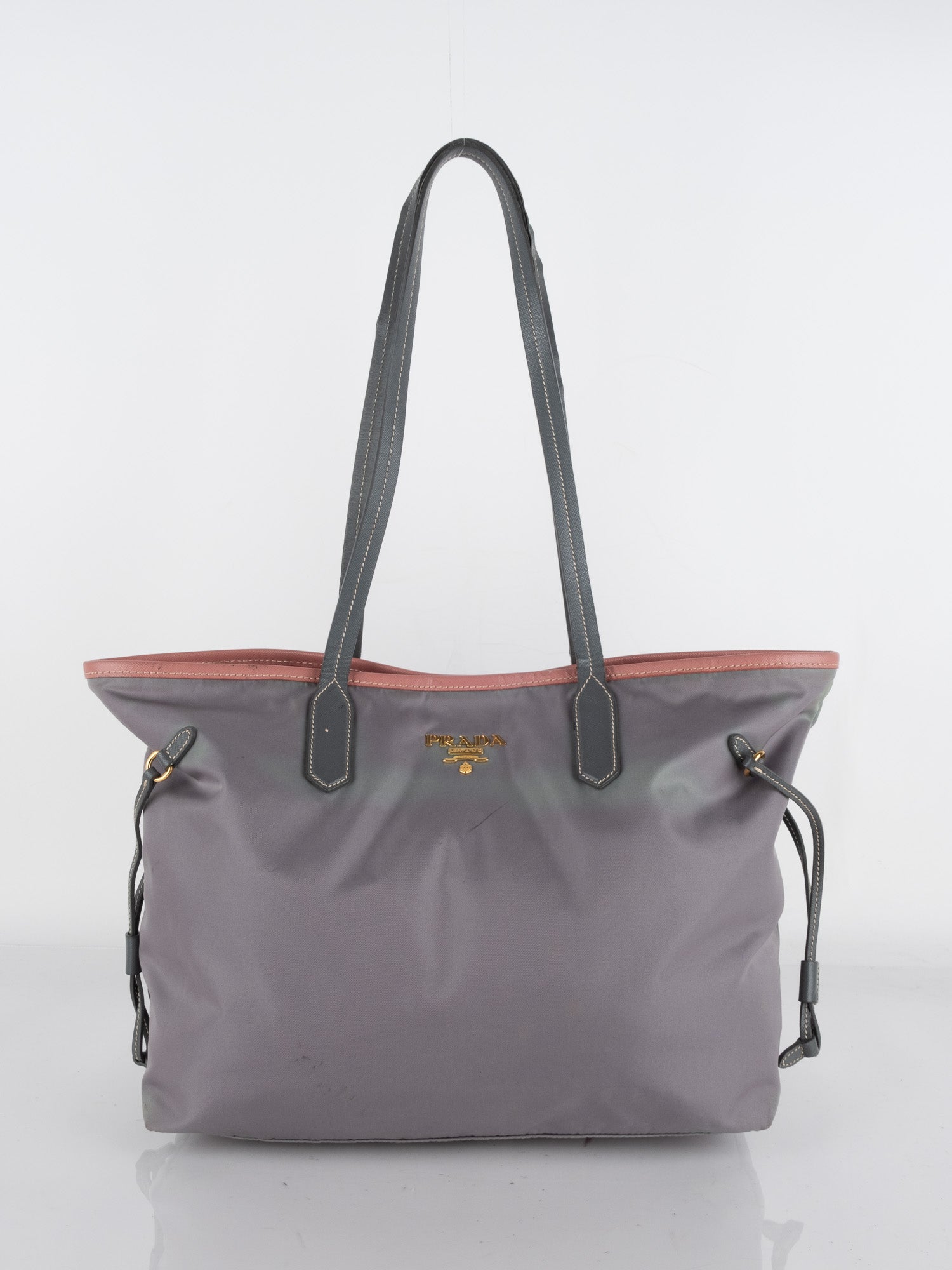Prada Gray Nylon Tote Bag