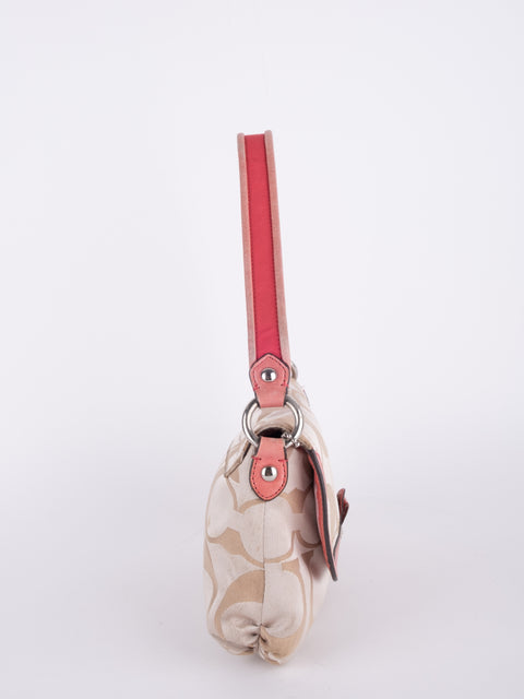 COACH Vintage Signature Pink Trim Mini Shoulder Bag