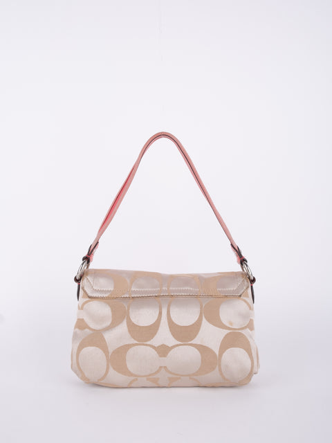 COACH Vintage Signature Pink Trim Mini Shoulder Bag